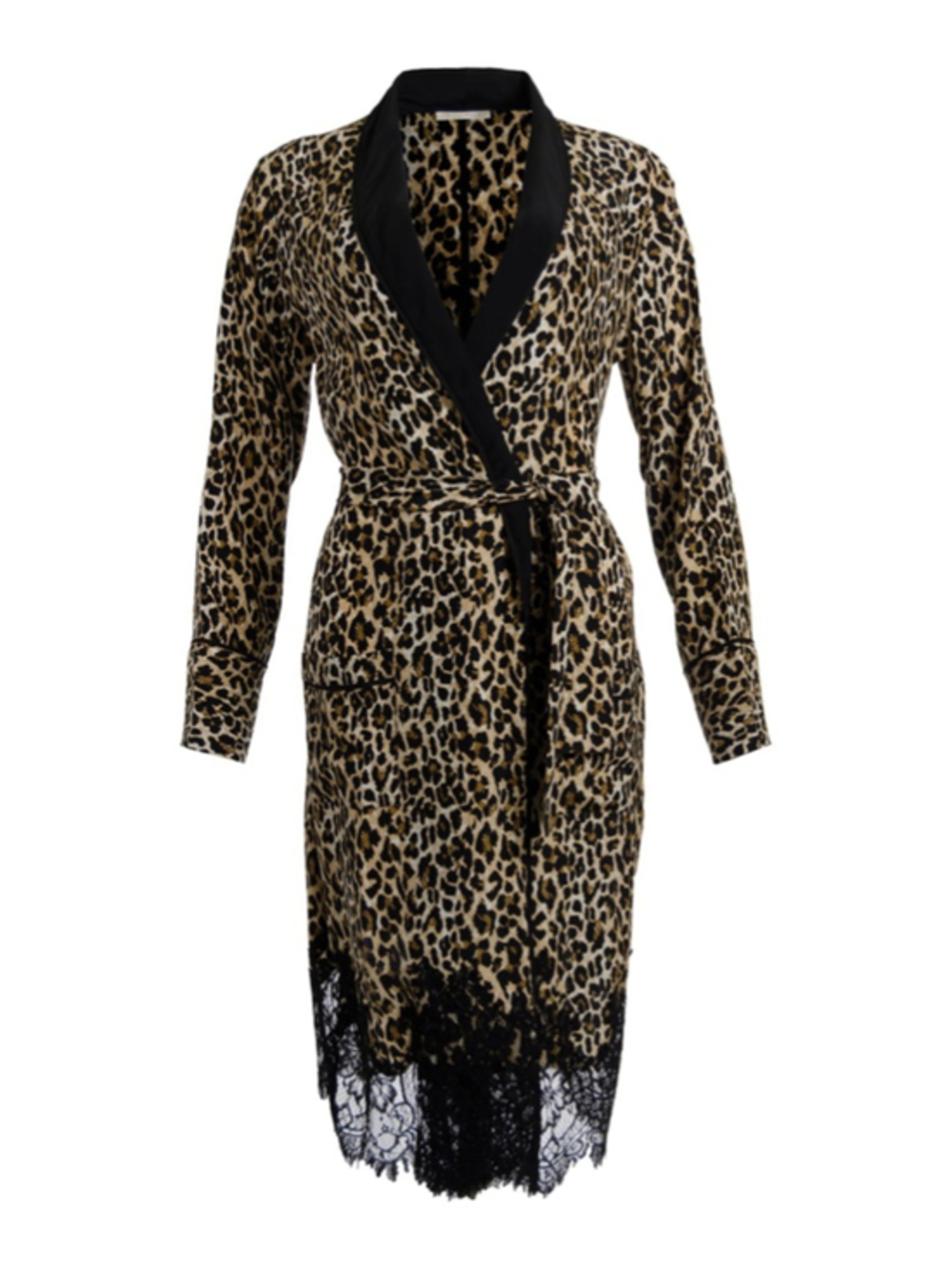 Gold Hawk Coco Animal Print Silk Duster